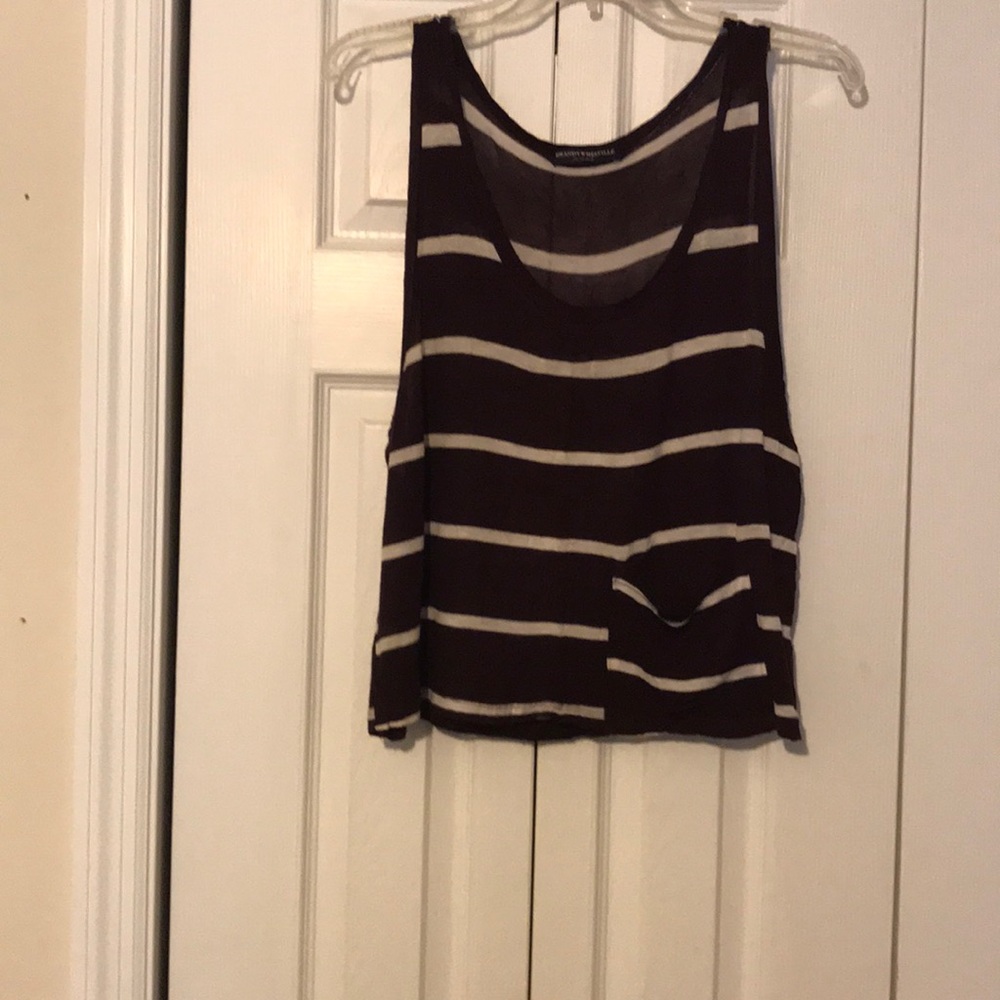 Brandy Melville purple and white top size XL